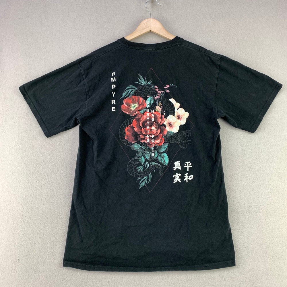 Empyre Graphic Tee Mens Medium Black Floral Everything Has A Price T-Shirt